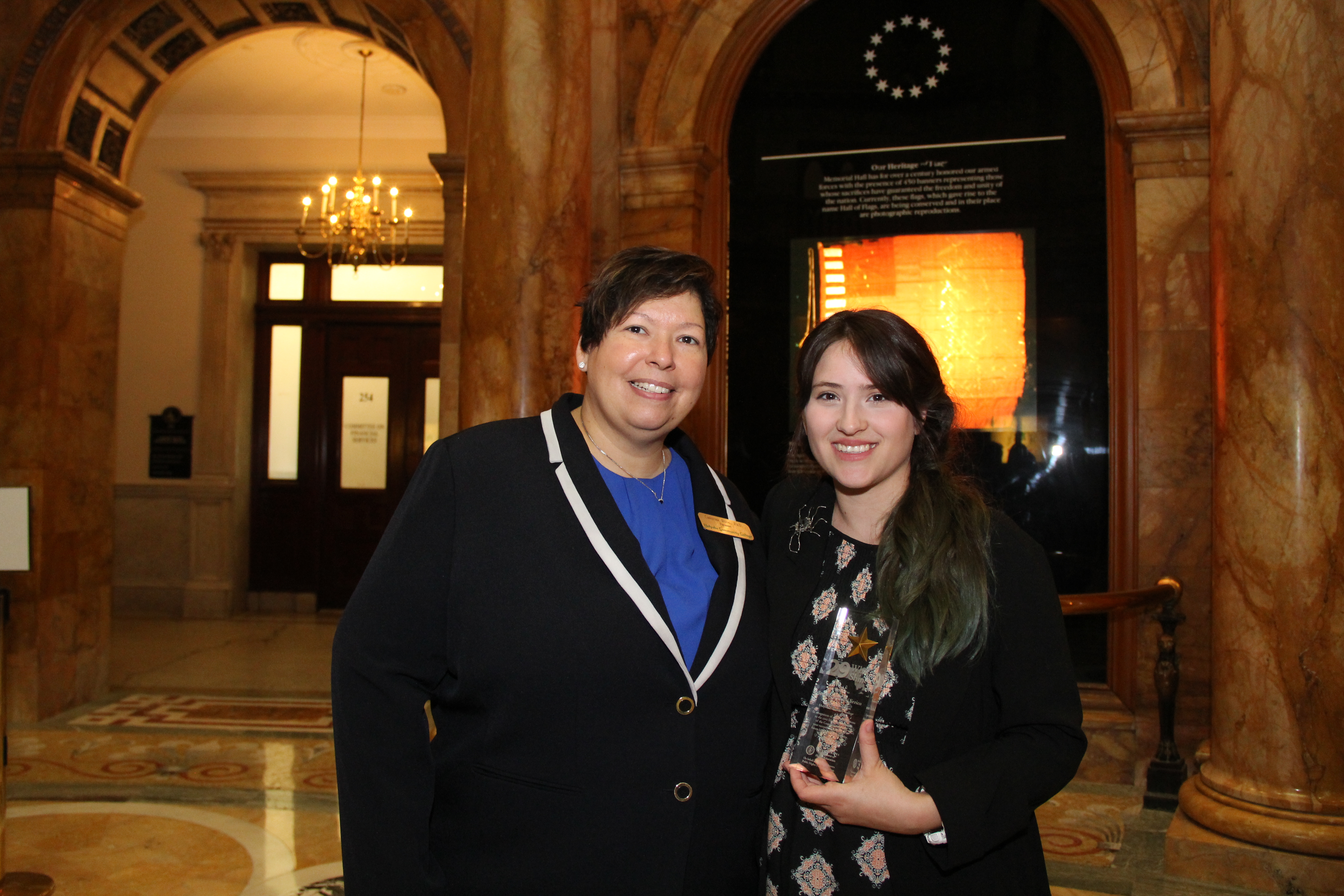 Christina Royal poses with HCC student Jasmine
